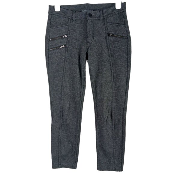 Athleta Pants - Athleta Gray Ponte Knit Moto Leggings Pants 4P